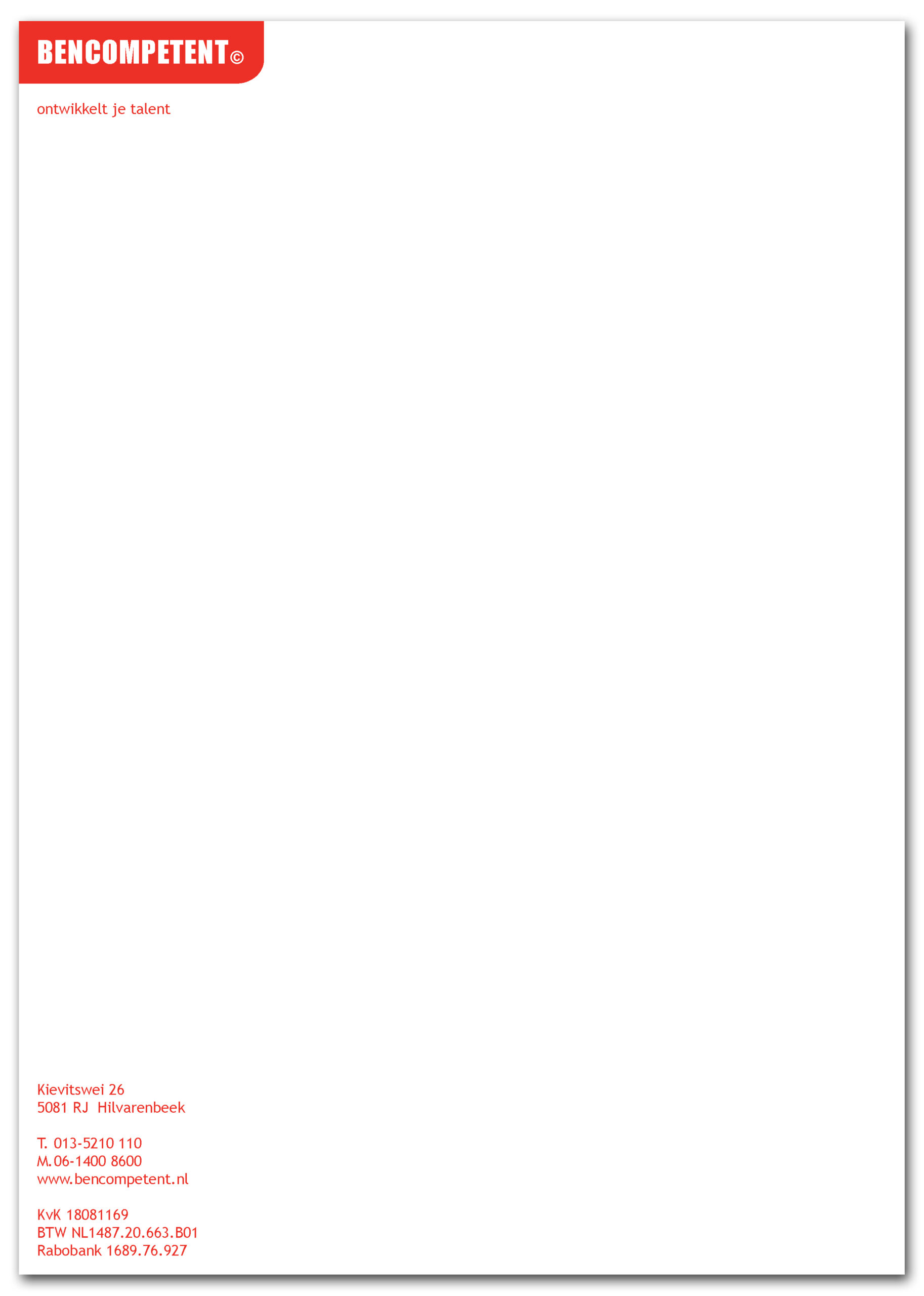 Bencompetent briefpapier